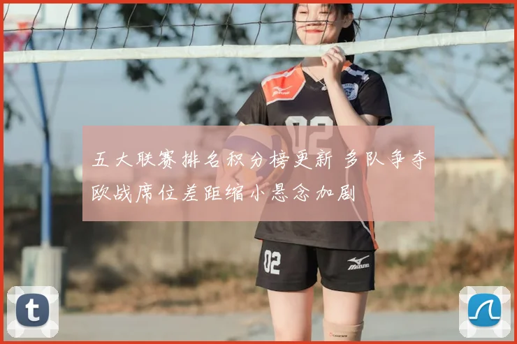 五大联赛排名积分榜更新 多队争夺欧战席位差距缩小悬念加剧